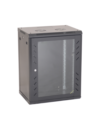 Rack perete 18U 19' 600x450, capacitate incarcare 80 Kg, negru - ASYTECH Networking ASY-18U-6045W