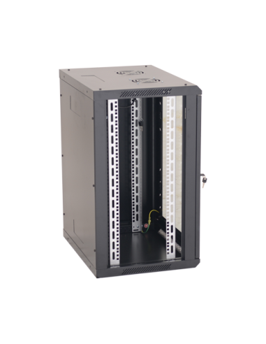 Rack perete 18U 19' 600x450, capacitate incarcare 80 Kg, negru - ASYTECH Networking ASY-18U-6045W