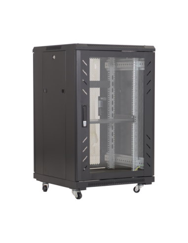 Rack podea 22U 19' 600x600, capacitate incarcare 500 Kg, negru - ASYTECH Networking ASY-22U-6060E
