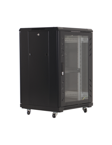 Rack podea 22U 19' 600x600, capacitate incarcare 500 Kg, negru - ASYTECH Networking ASY-22U-6060E