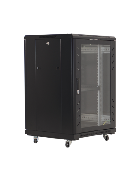 Rack podea 22U 19' 600x600, capacitate incarcare 500 Kg, negru - ASYTECH Networking ASY-22U-6060E