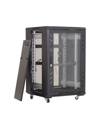 Rack podea 22U 19' 600x600, capacitate incarcare 500 Kg, negru - ASYTECH Networking ASY-22U-6060E