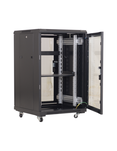 Rack podea 22U 19'' 600x800, capacitate incarcare 500 Kg, negru - ASYTECH Networking ASY-22U-6080E