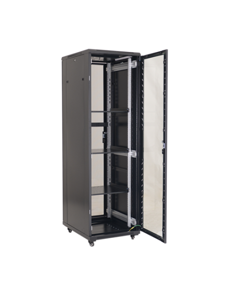 Rack podea 42U 19' 800x1000, capacitate incarcare 800 Kg, negru - ASYTECH Networking ASY-42U-8010S