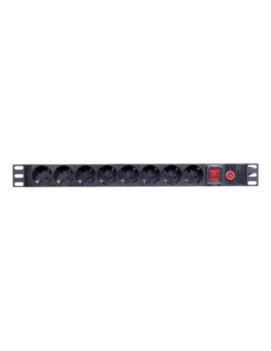 PDU 8 prize Shuko, 19'', 1U, aluminiu cu protectie - ASYTECH Networking ASY-PDU-8