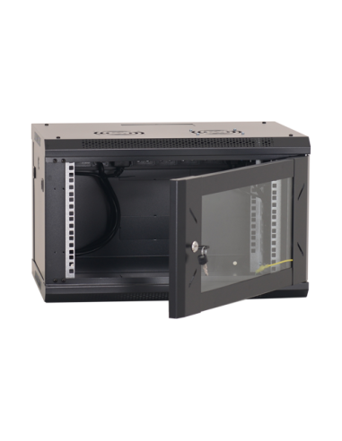 Rack perete 4U 19'' 600x450, capacitate incarcare 80 Kg, negru - ASYTECH Networking ASY-4U-6045W