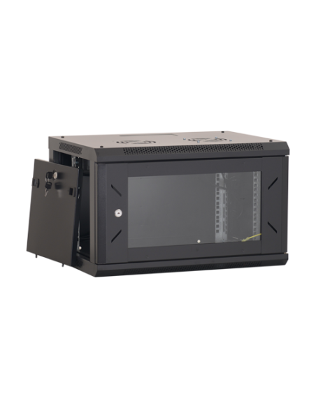 Rack perete 4U 19'' 600x450, capacitate incarcare 80 Kg, negru - ASYTECH Networking ASY-4U-6045W