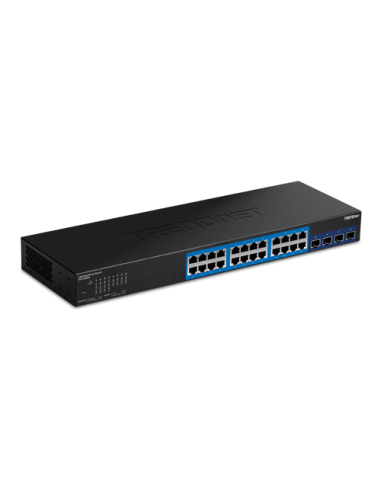 Switch Web Smart Management 24 porturi Gigabit, 4 porturi SFP+ 10G - TRENDnet TEG-30284
