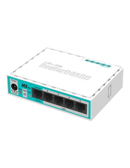 Router hEX Lite, 5 x Fast Ethernet, RouterOS L4 - Mikrotik RB750r2