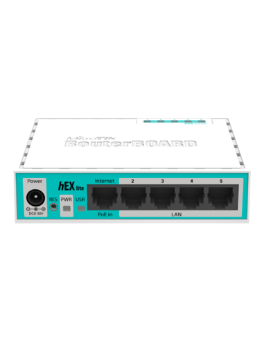 Router hEX Lite, 5 x Fast Ethernet, RouterOS L4 - Mikrotik RB750r2