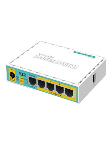 Router hEX PoE Lite, 5 x Fast Ethernet 4 x PoE, RouterOS L4 - Mikrotik RB750UPr2