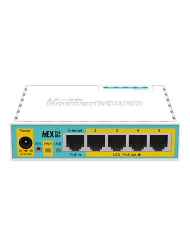 Router hEX PoE Lite, 5 x Fast Ethernet 4 x PoE, RouterOS L4 - Mikrotik RB750UPr2