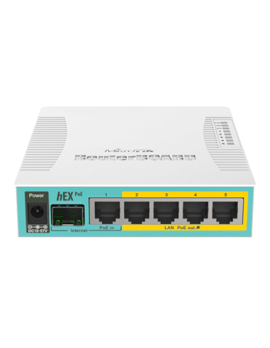 Router hEX PoE, 5 x Gigabit 4 PoE, 1 x SFP, RouterOS L4 - Mikrotik RB960PGS