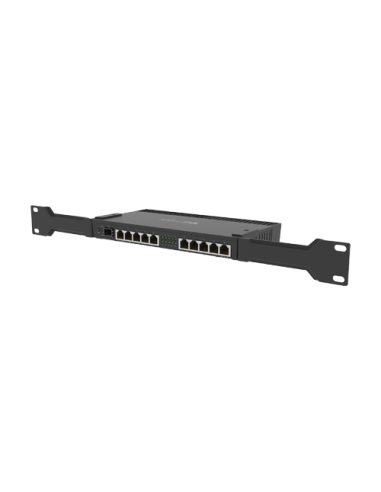 Router 10 x Gigabit, 1 x SFP+ 10Gbps, 1 x PoE, RouterOS L5, 1U - Mikrotik RB4011iGS+RM