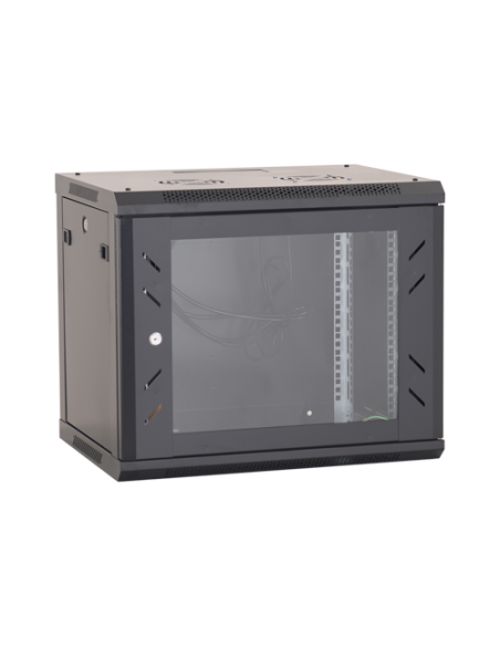 Rack perete 9U 19' 600x600, capacitate incarcare 80 Kg, negru - ASYTECH Networking ASY-9U-6060W
