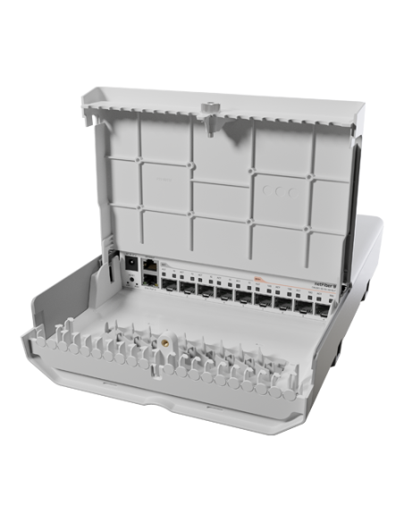 Switch netFiber 9, 4 x SFP+ 10G, 5 x SFP 1G, 1 x Gigabit (PoE-In), outdoor - MikroTik CRS310-1G-5S-4S+OUT