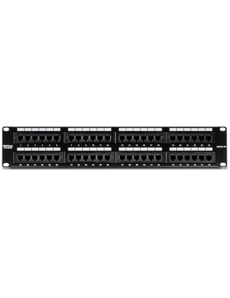 Patch Panel 48 porturi RJ45 UTP 19', Cat5/5e - TRENDnet TC-P48C5E