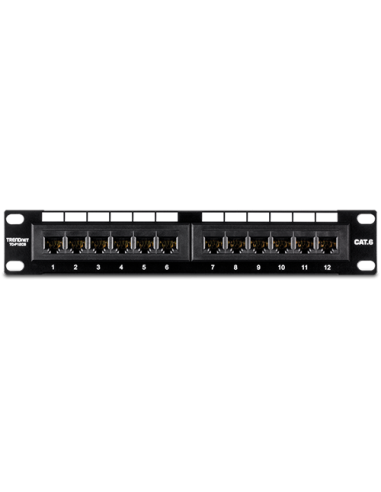 Patch Panel 12 porturi RJ45 UTP 10', Cat6 - TRENDnet TC-P12C6