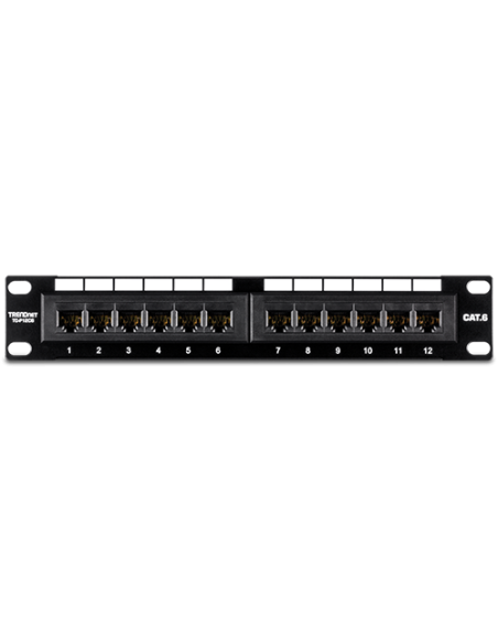 Patch Panel 12 porturi RJ45 UTP 10', Cat6 - TRENDnet TC-P12C6