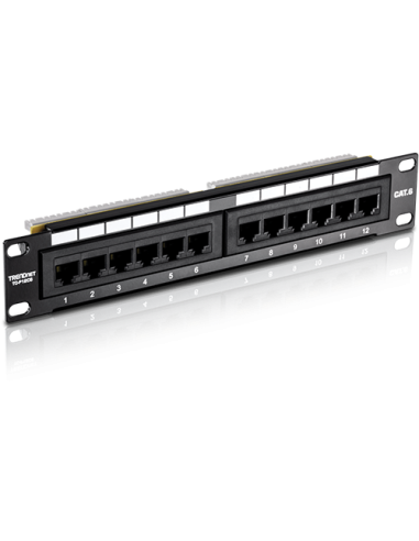 Patch Panel 12 porturi RJ45 UTP 10', Cat6 - TRENDnet TC-P12C6