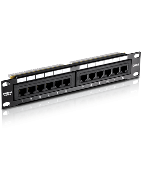 Patch Panel 12 porturi RJ45 UTP 10', Cat6 - TRENDnet TC-P12C6