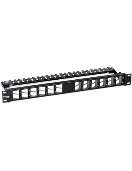Patch Panel ecranat 24 porturi blank keystone inclinate 1U - TRENDnet TC-KP24SA
