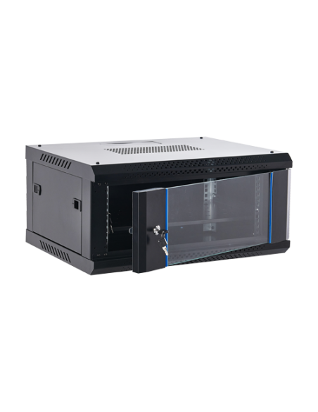 Rack perete 4U 19'' 600x450, capacitate incarcare 60 Kg, negru - ASYTECH Networking ASY-4U-6045WL