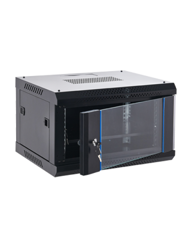 Rack perete 6U 19' 600x450, capacitate incarcare 60 Kg, negru - ASYTECH Networking ASY-6U-6045WL