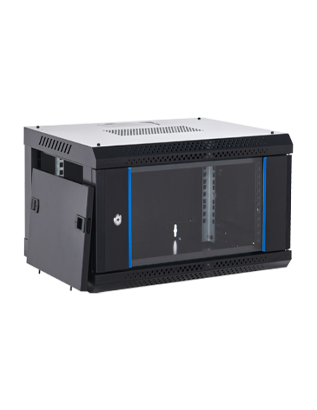Rack perete 6U 19' 600x450, capacitate incarcare 60 Kg, negru - ASYTECH Networking ASY-6U-6045WL