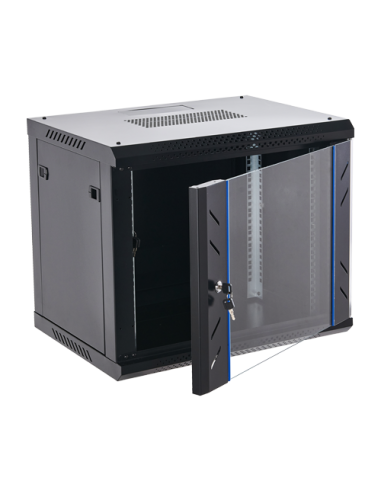 Rack perete 9U 19' 600x450, capacitate incarcare 60 Kg, negru - ASYTECH Networking ASY-9U-6045WL
