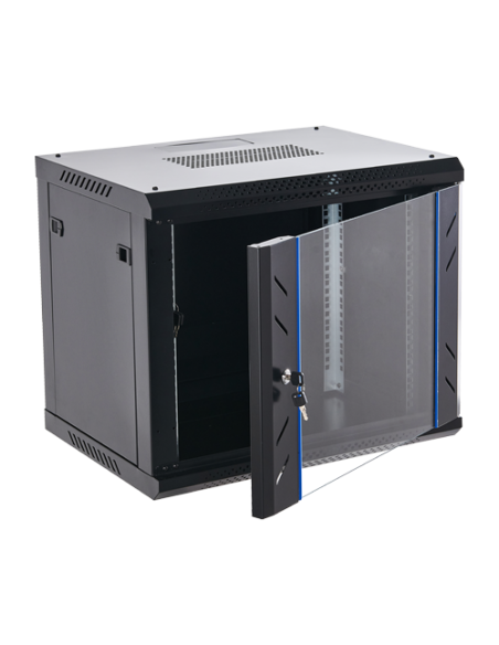 Rack perete 9U 19' 600x450, capacitate incarcare 60 Kg, negru - ASYTECH Networking ASY-9U-6045WL