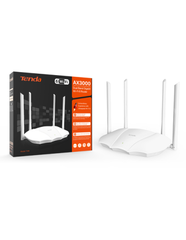 Router Wi-Fi 6 AX3000, DaulBand2.4/5GHz, 574+2402 Mbps, 4x6dBi, 4 x Gigabit  - TENDA TND-TX9