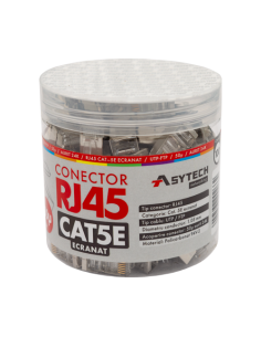 Mufa RJ-45 FTP Cat.5e, ecranata, 50Âµ (100 buc) RJ45M-CAT5E-50U-JAR