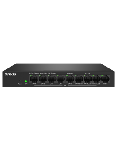 Router 8 porturi PoE+, 1 port WAN, Gigabit, Web Management - TENDA TND-G0-8G-POE
