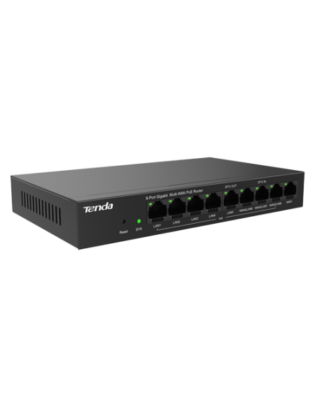 Router 8 porturi PoE+, 1 port WAN, Gigabit, Web Management - TENDA TND-G0-8G-POE