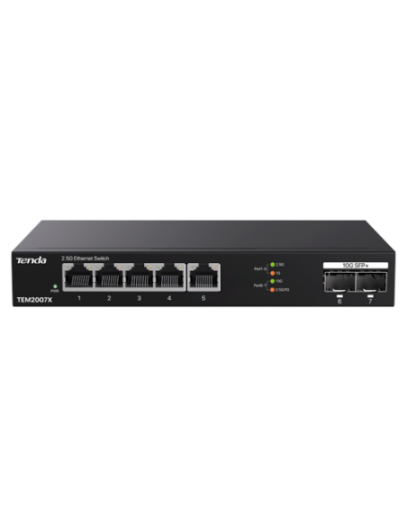 Switch 5 x RJ45 2.5G, 2 x SFP+ 10G - TENDA TND-TEM2007X