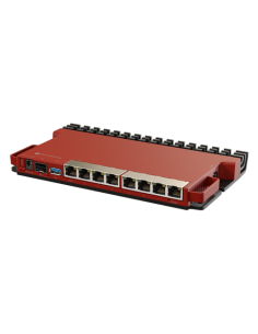 Router 8 porturi Gigabit, 1 port PoE IN, 1 port PoE Out, SFP 2.5G, NAND, USB, 1U - MikroTik L009UiGS-RM