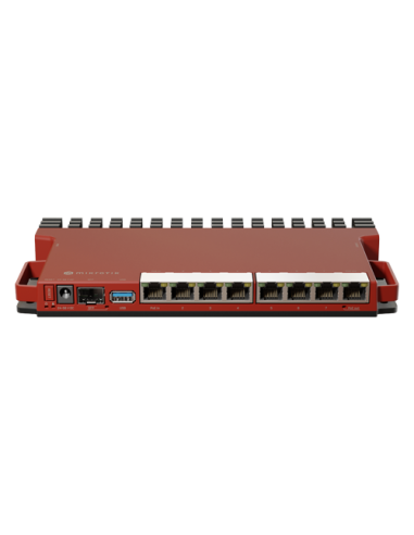 Router 8 porturi Gigabit, 1 port PoE IN, 1 port PoE Out, SFP 2.5G, NAND, USB, 1U - MikroTik L009UiGS-RM