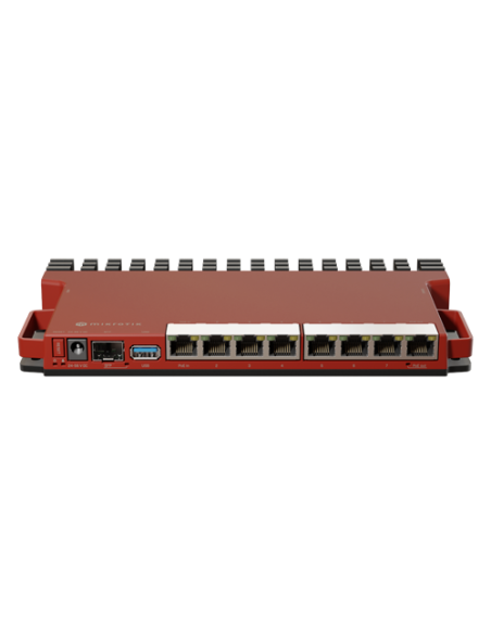 Router 8 porturi Gigabit, 1 port PoE IN, 1 port PoE Out, SFP 2.5G, NAND, USB, 1U - MikroTik L009UiGS-RM