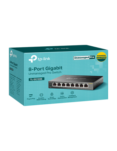 Switch L2, 8 x RJ45 1G, Easy Smart Management - TP-Link TL-SG108E