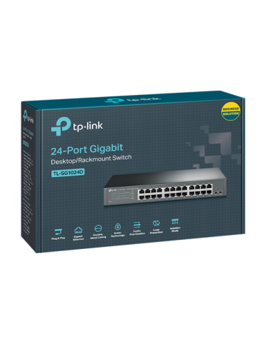 Switch L2, 24 x RJ45 1G, Unmanaged - TP-Link TL-SG1024D
