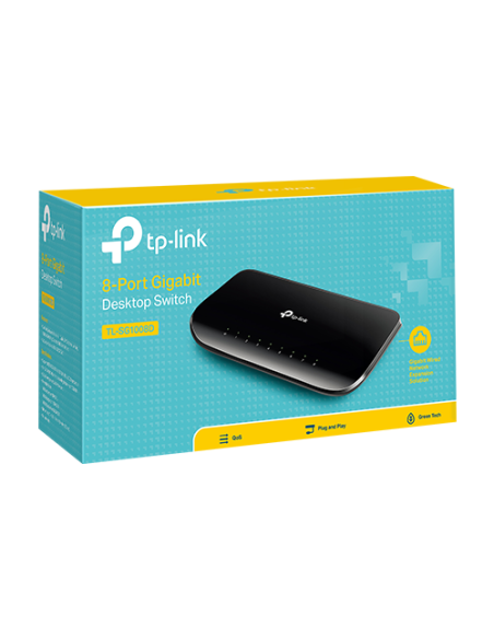 Switch L2, 8 x RJ45 1G, Unmanaged - TP-Link TL-SG1008D