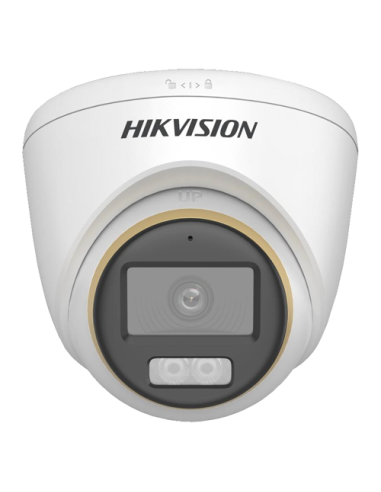 ColorVu, Dual Light - Camera analog 2MP, lentila 2.8mm, IR 40m, WL 40m, TVI/AHD/CVI/CVBS, Mic. - HIKVISION DS-2CE72DF3T-LFS