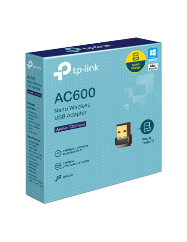 Adaptor wireless TP-Link Archer T2U Nano, AC600, Dual-Band, Nano ArcherT2UNano
