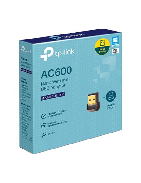 Adaptor wireless TP-Link Archer T2U Nano, AC600, Dual-Band, Nano ArcherT2UNano