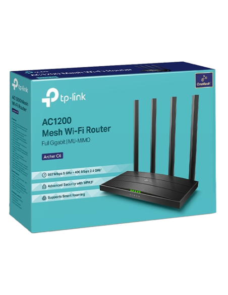 Router wireless TP-LINK Archer C6 Dual-Band WiFi 5 Gigabit cu Tehnologie OneMeshâ¢ ArcherC6