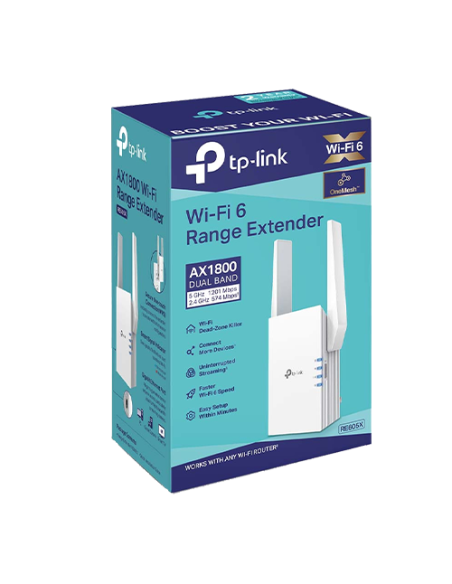 Wireless Range Extender TP-Link RE605X Wi-Fi 6 Dual-Band Gigabit AX1800 - TP-LINK RE605X