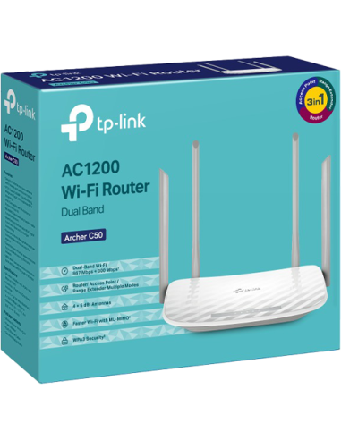 Router Wireless TP-Link Archer C50 AC1200 Dual Band Beamforming ArcherC50