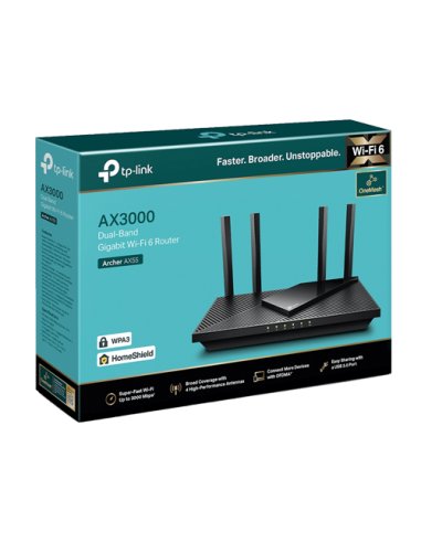 Router Wireless TP-Link Archer AX55 AX3000 Dual-Band Wi-Fi 6 Dual-Core CPU OFMA  ArcherAX55