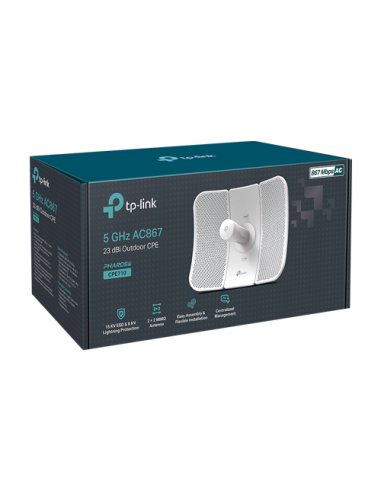 Bridge wireless, Wi-Fi 5, 5GHz, 23 dBi, 30 km, 1 x RJ45 Gigabit, PoE pasiv - TP-Link CPE710